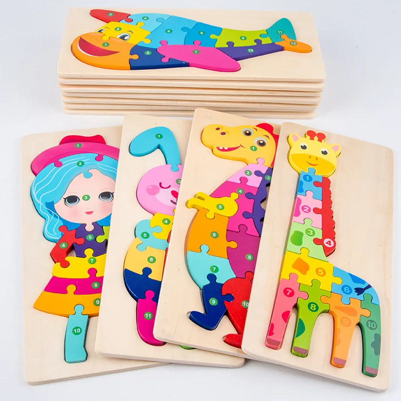 Enhanced Montessori Wooden 3D Dinosaur Puzzle - Educational Toy