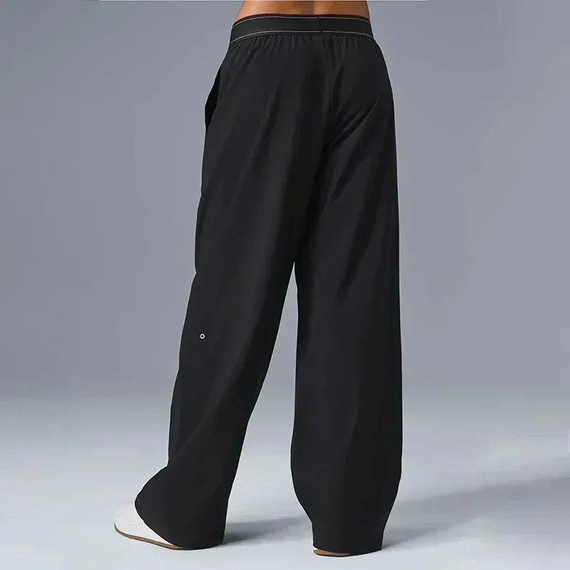 AI Yoga Suit Up Trouser (Regular) Fashionable Loose Straight Leg Suit Pants Elastic Belt Comfortable Lightweight Pants 5