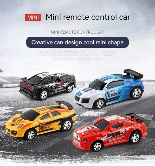 Mini Rc Car,1 Set Micro Remote Control Car With Roadblocks Coke Cans Design  Creative Simulation Racing Car Toy Kids Gift Fk