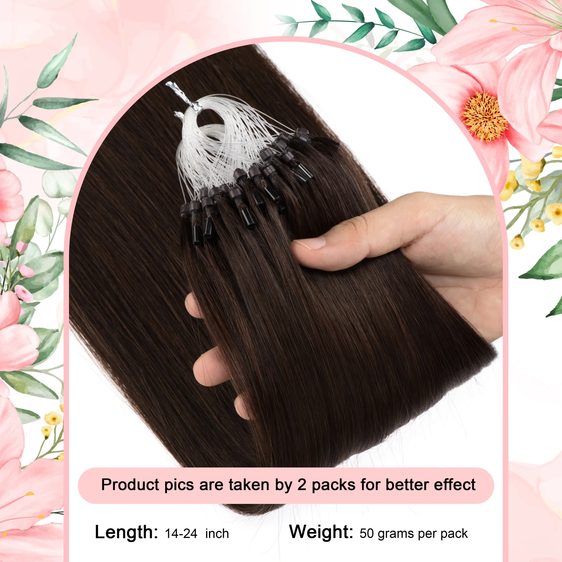 18 Inch Micro Loop Hair Extensions Real Human Hair Straight Micro Link Extensions Human Pre Looped 1g/s 50g