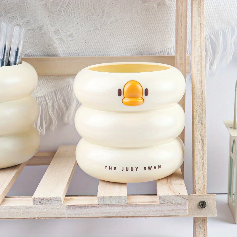 Charming Duck-Shaped Pen Holder - Stylish Large-Capacity Desk Organizer