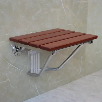 Folding Bath Shower Seat  Wall Mounted Relaxation Shower Chair Solid Wood  Shower Folding Seat 5