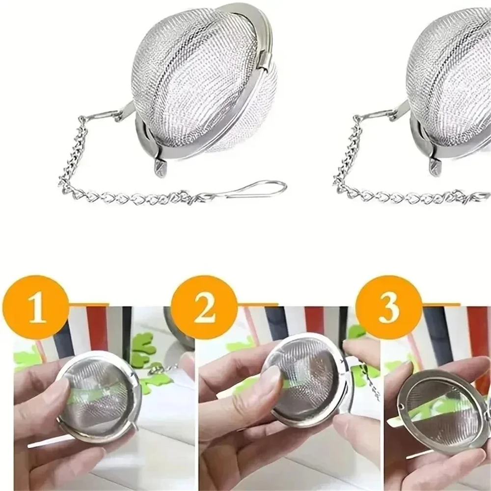 1-2Pcs Stainless Steel Tea Ball, 2.04 Inch Mesh Tea Infuser StrainersPremium Filter Interval Diffuser For Loose Leaf