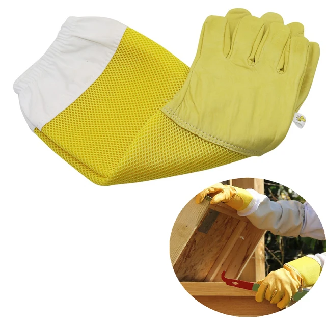 Gants Pour Apiculteurs En Cuir Ou Latex Résistant - Thomas Apiculture