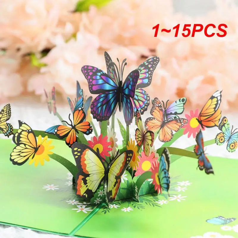 1 ~ 15 шт. открытки благословения Креативные 3d ручной работы трехмерная Открытка Подарок для будущей мамы Милая бабочка Летающая