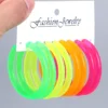 4Pairs/Set Neon Color Acrylic Hoop Earrings Set for Women Rock Punk Fluorescent Large Round Hoops Earring Party Jewelry Gifts 5
