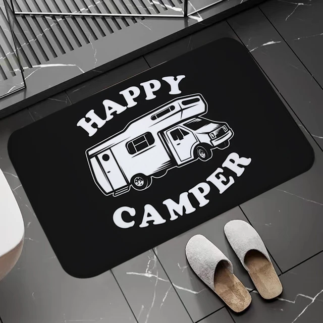 Non-slip And Washable Kitchen Mat Happy Campers Balcony Hallway Floor Bath Carpet Absorbent Bathroom Rug Prayer Mats Doormats