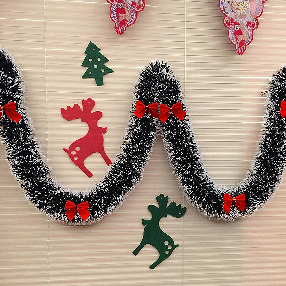 thumbnail image 1 of Guirnaldas de oropel de Navidad, decoración para bares, guirnaldas de cinta con lazo, adornos para árboles de Navidad, decoración para fiestas y el hogar, accesorio colgante, 1 of 5