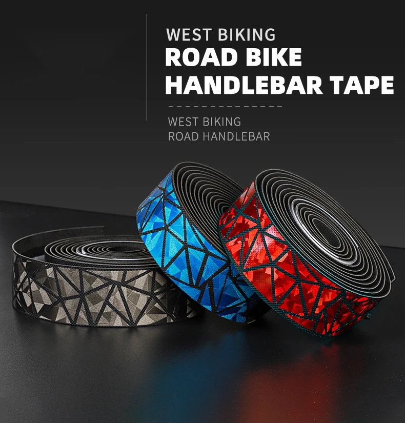 Bike Handlebar Tape WEST BIKING Road Bicycle Soft Handlebar Tape PU+EVA Anti-slip Bike Handlebar Tape Shock Absorption Cycling Wrap End Plug