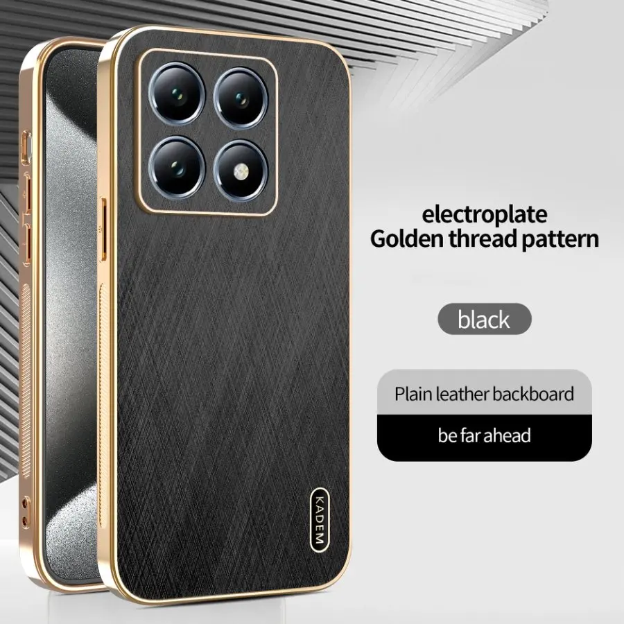 Luxury Gold Silk Skin Case - Full Protection Leather Shockproof Cover