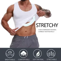 Hommes corps Shaper minceur Compression gilet maillot de corps Sexy taille formateur débardeur contrôle du ventre entraînement perte de poids Shapewear 3
