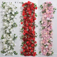 Artificial Flowers Runners for Outdoor Wedding Dinning Table Centerpieces Fake Flower Rows Home Decor - Road Lead Party Decor