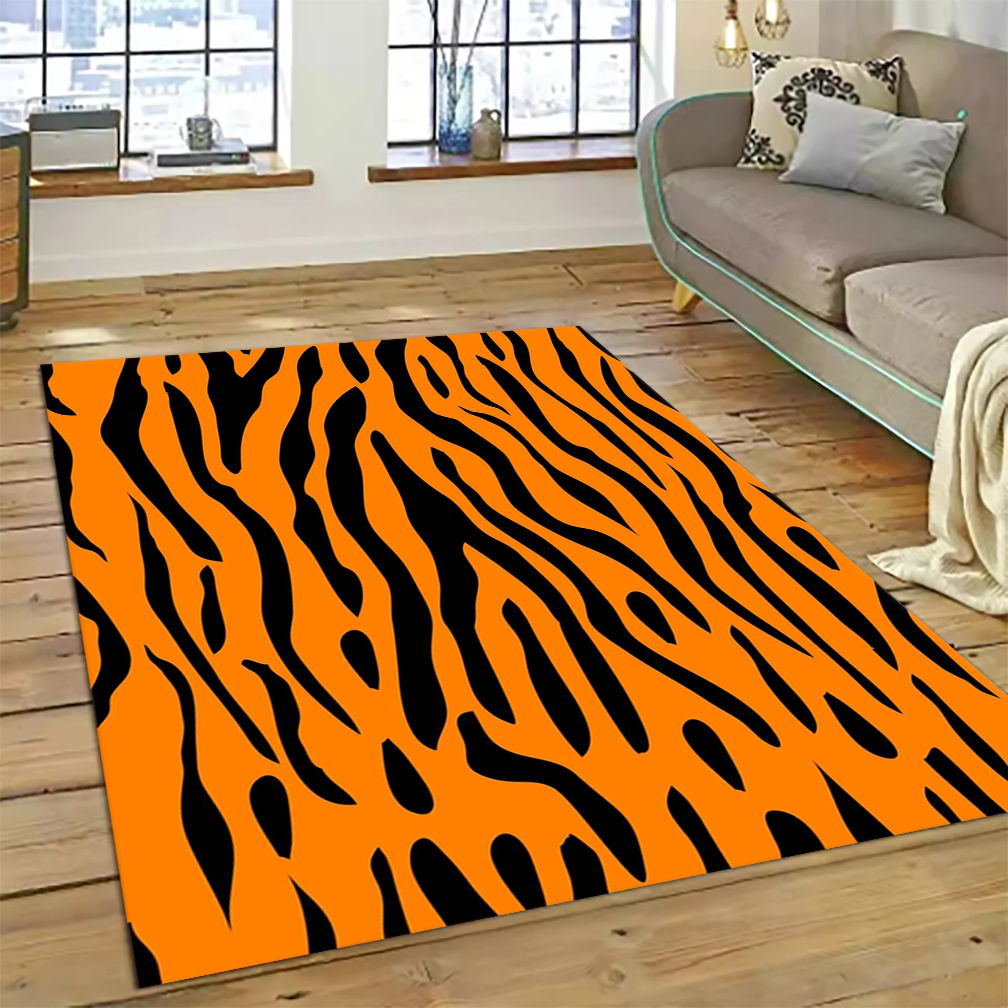 Tiger Style Bedroom Room Soft Carpet Retro Large Area Washable Living Room Rugs Printed Cloakroom Plush Mats Ковер Tapis 러