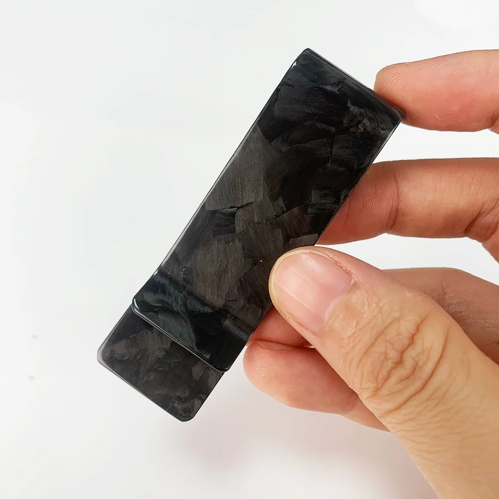 Unique Gift 22mm Durable Real Carbon Fiber Credit Card Holder Mini 3K Twill Money Clip