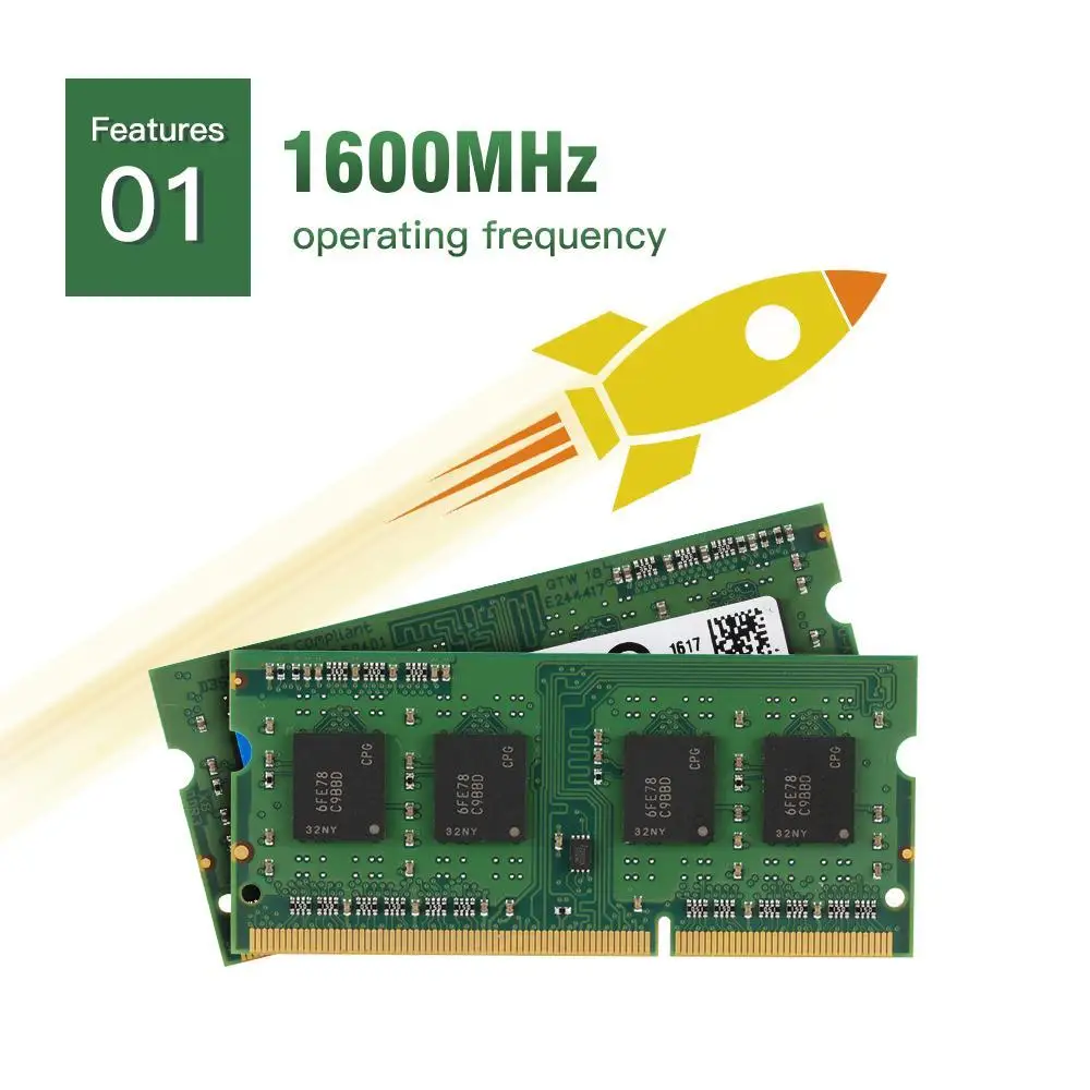 Ram Crucial Ddr3 Ddr3l 8gb 1333mhz 1600mhz 1866mhz Sodimm Ram Pc10600 12800 14900 1.5v 1.35v 204pin para a Memória do Caderno do Portátil - Imagem 2