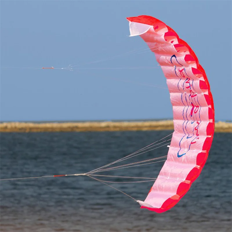 Parafoil Kite Professional Large 1.4m Dual Line Stunt Parafoil Parachute with 2 Handle for Beach Outdoor Fun for Adults Children 3