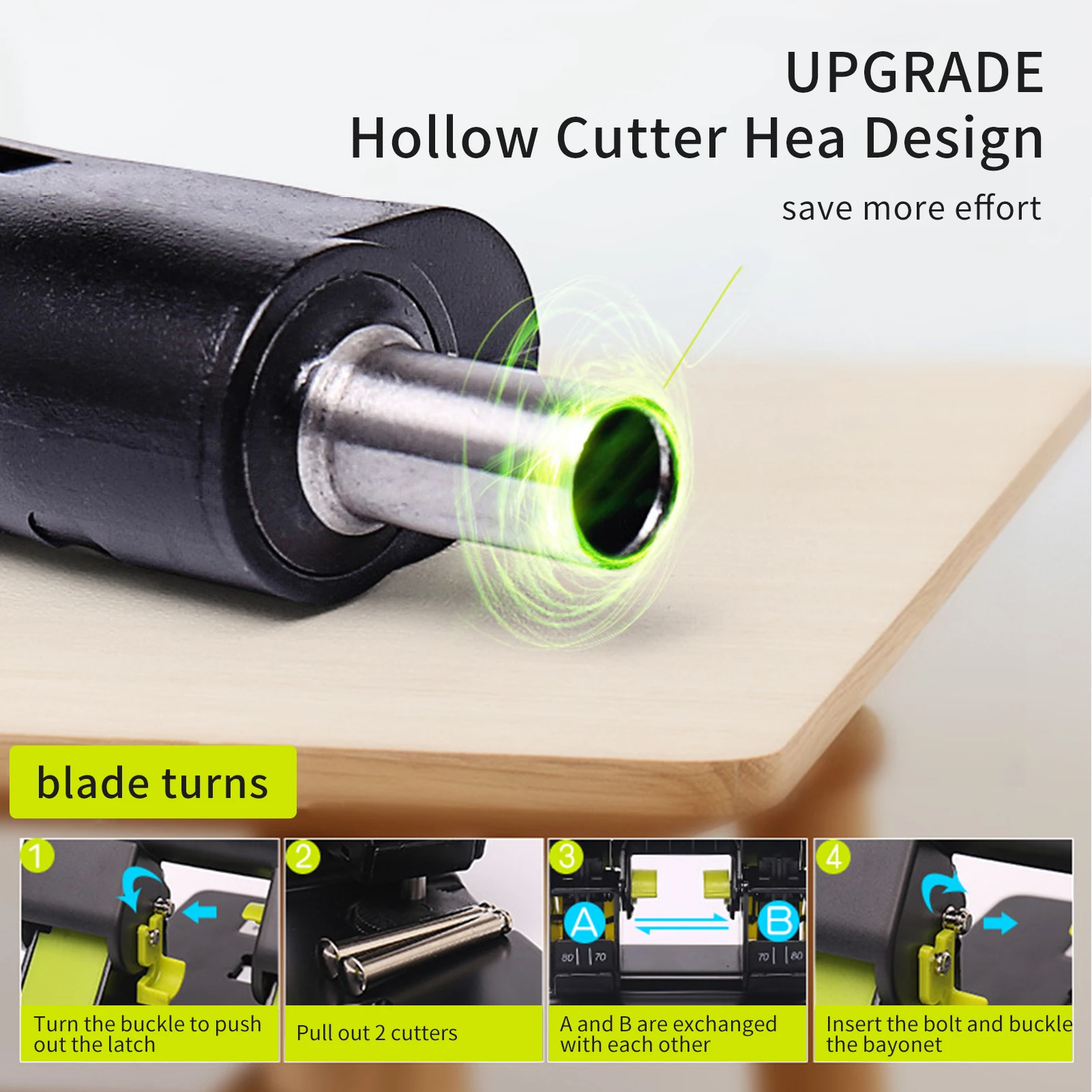 KW-triO 2-Hole Paper Punch Adjustable Hole 70mm/80mm 70 Sheet Capacity 6mm for A4/ A3 / A5/ A6 / B4 / B5 / B6 / B7 Notebook