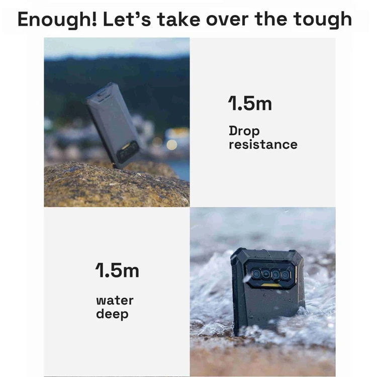 Oukitel F150 R2022 Rugged Smartphone 6.78' 8GB+128GB 64MP 20MP Dual Rear Camera 8300mAh Battery 4G LTE Rugged Phone 6