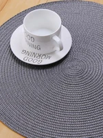 1pc Round Woven Placemats PP Waterproof Dining Table Mat Non-Slip Napkin Disc Bowl Pads Drink Cup Coasters Kitchen Decoration 4