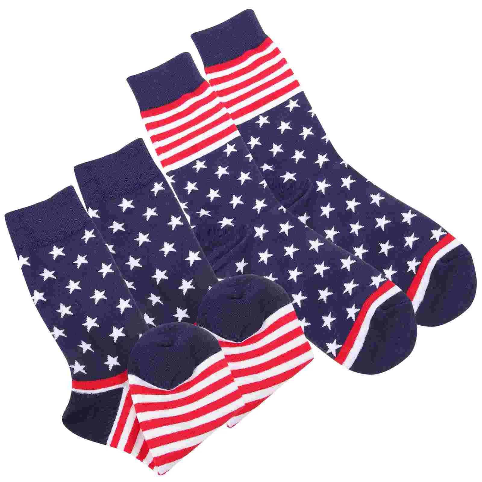 

Sock Fun Dress Mens Sports Socks Cotton Independence Day for Women Long Tube Groomsmen United States Flag