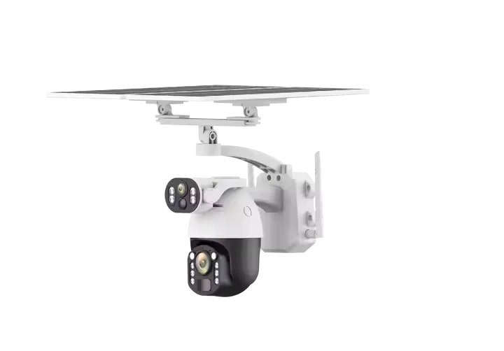 UBOX 4G 심카드 3MP 20배 광학 줌 태양광 배터리 카메라 실외 무선 듀얼 렌즈 12W 6MP 태양광 카메라