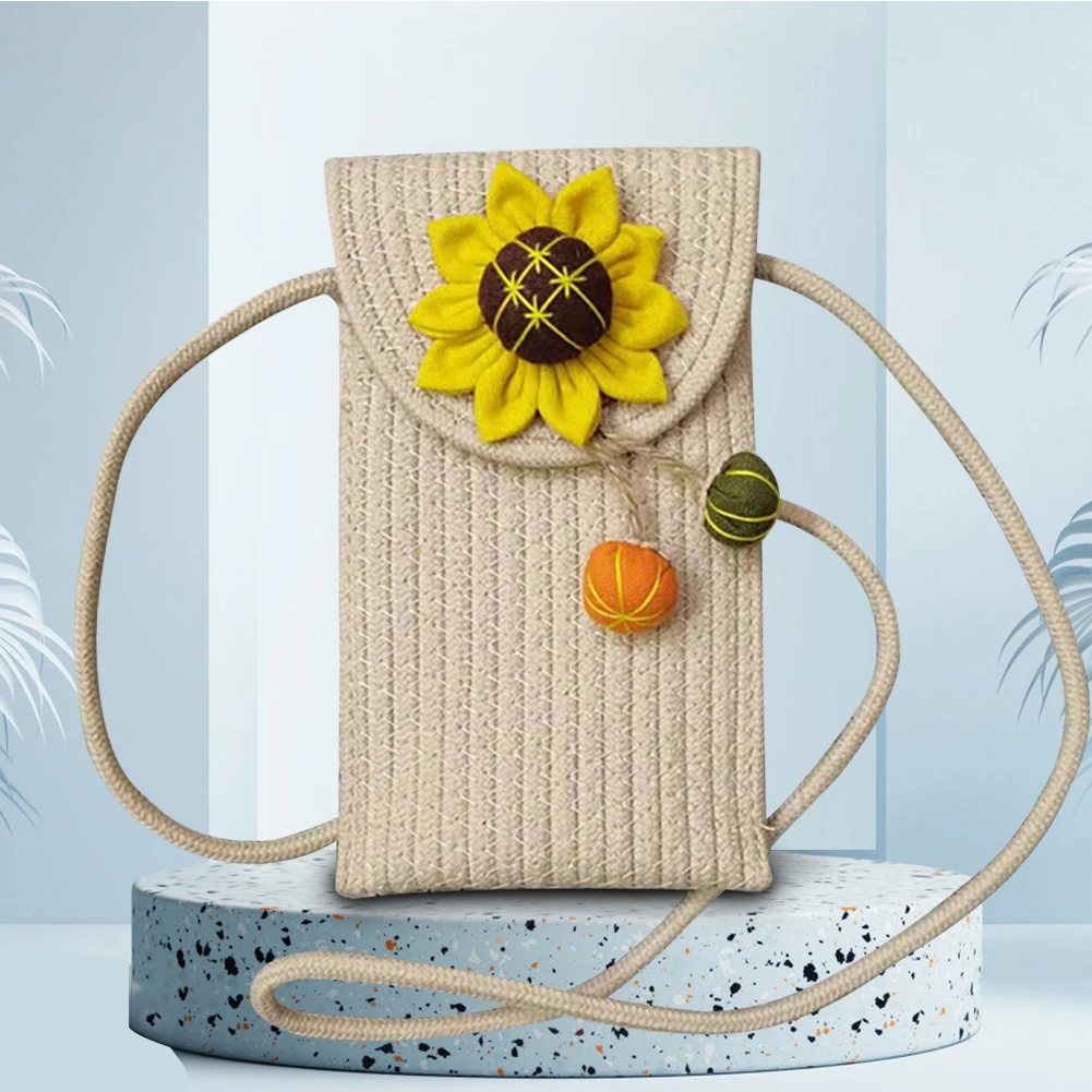 สุภาพสตรีถัก Messenger กระเป๋าสะพาย Mini Cross Body กระเป๋าโทรศัพท์