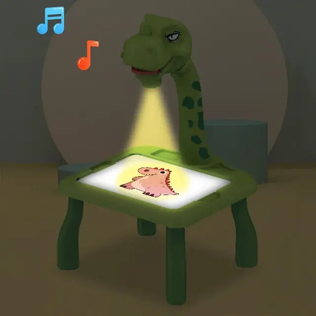 DINOSAUR TABLE WITH PROJECTOR FOR DRAWING + ACCESSORIES COLOUR BLUE, Toys  \ Blackboards