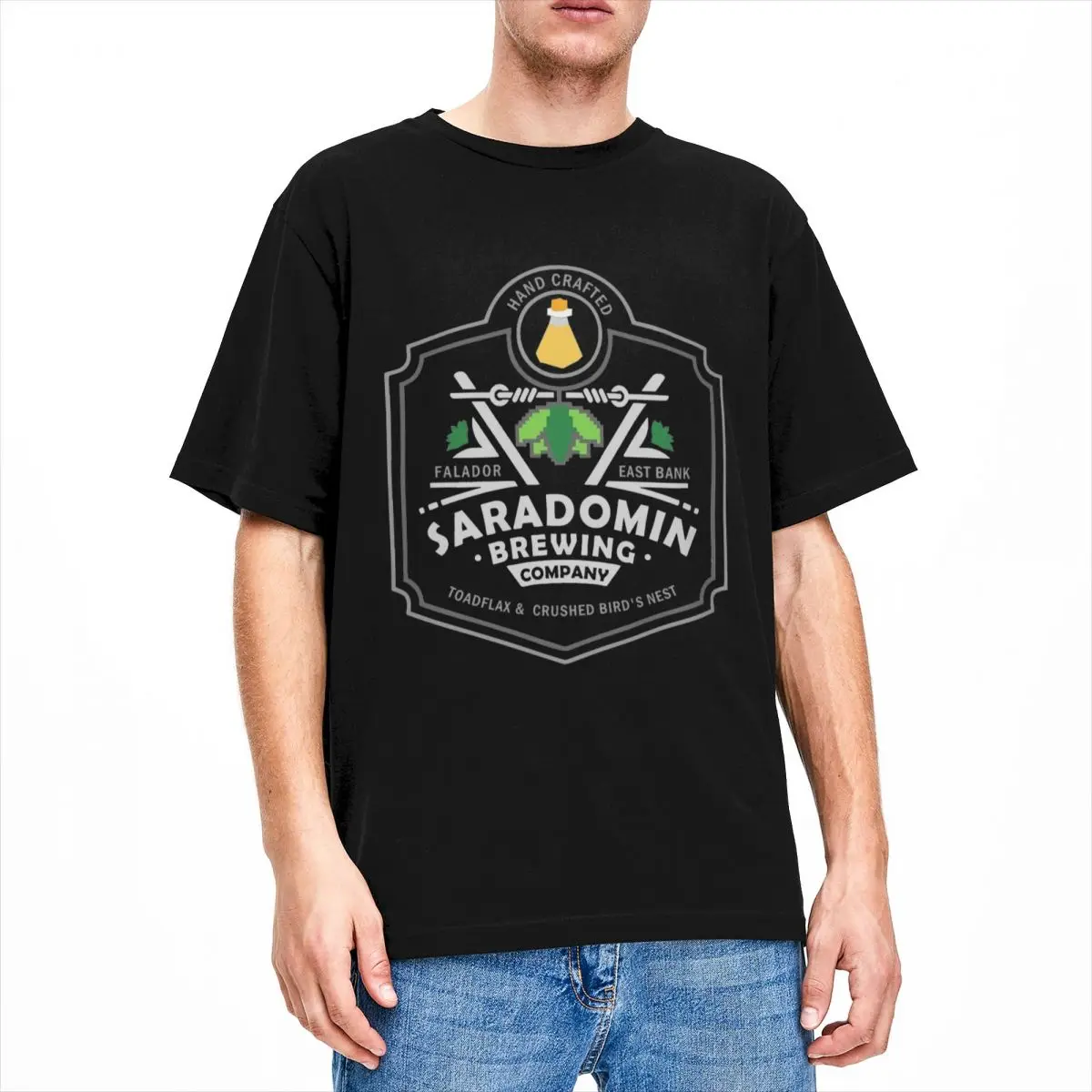 Мужские и женские OSRS Saradomin, пивоваренная компания, футболки для старшей школы RuneScape из 100% хлопка, футболки, удивительная футболка