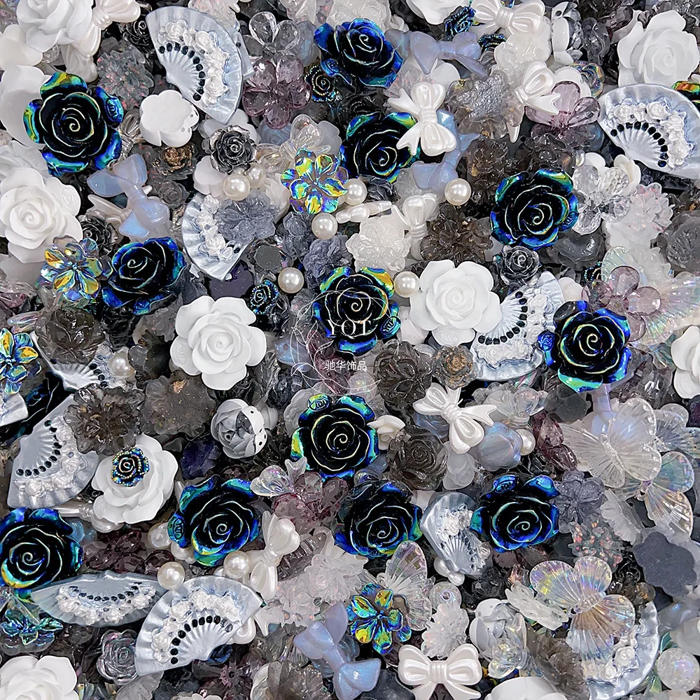 30g/pack Resin Camellia Flowers Butterfly Bow Mixed Collection Flatbacks DIY Crafts Cabochon Decorations Scrapbooking Cardmaking resin flower embellishments,resin embellishments