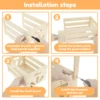 Wood Storage Crate Baby Toys Clothing Organizer Box Children Portable Basket Long Handle Sturdy 5
