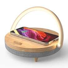Bluetooth Speaker Wood Wireless Chargers LED Lamp Convenient with mobile phone holder For iPhone 13 12 11 Huawei Xiaomi Charger