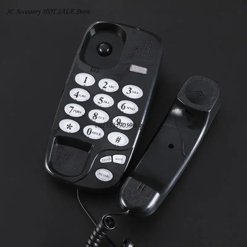 KXT-580 Big Button Corded Phone Telephones Landline Phone Call Light Redial Support Wall Mount or Desk wired phone