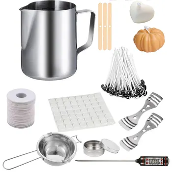 Ensembles de moules à bougies à bricoler soi-même, fournitures de fabrication de bougies, Kit de fabrication de bougies d'aromathérapie faites à la main, moule à bougie, pigments, ensembles d'outils de noyau de cire de soja 1