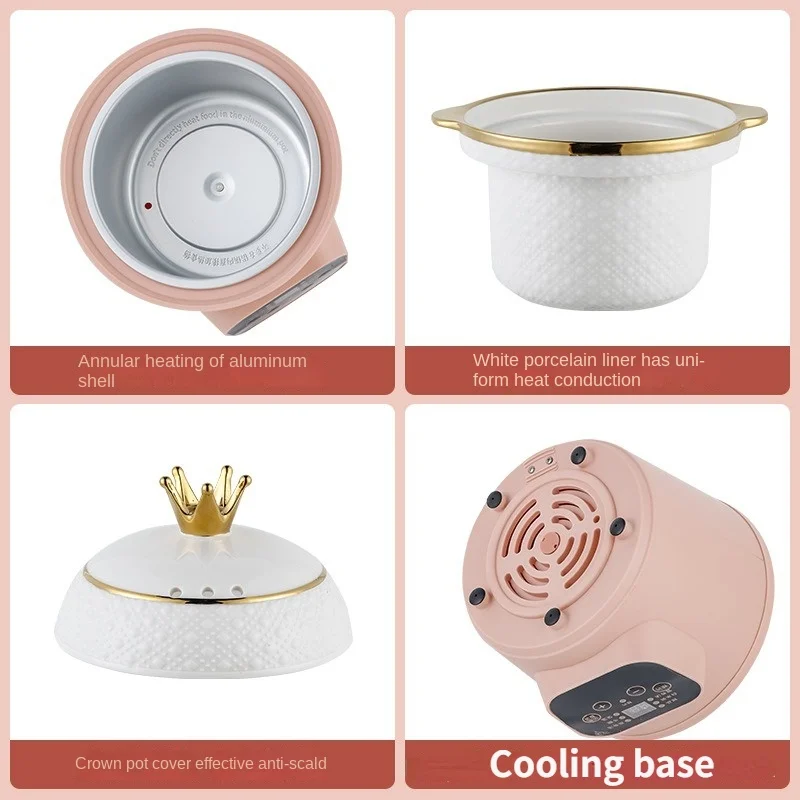 220V Automatic Electric Slow Stewer Ceramic Automatic Multi Cooker 1500ML Intelligent Stewing Cooking Machine 6