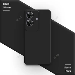 Liquid Silicone Square Lens Protection Phone Case - Classic Straight Edge Back Cover for Realme Note 60 (Classic Black)