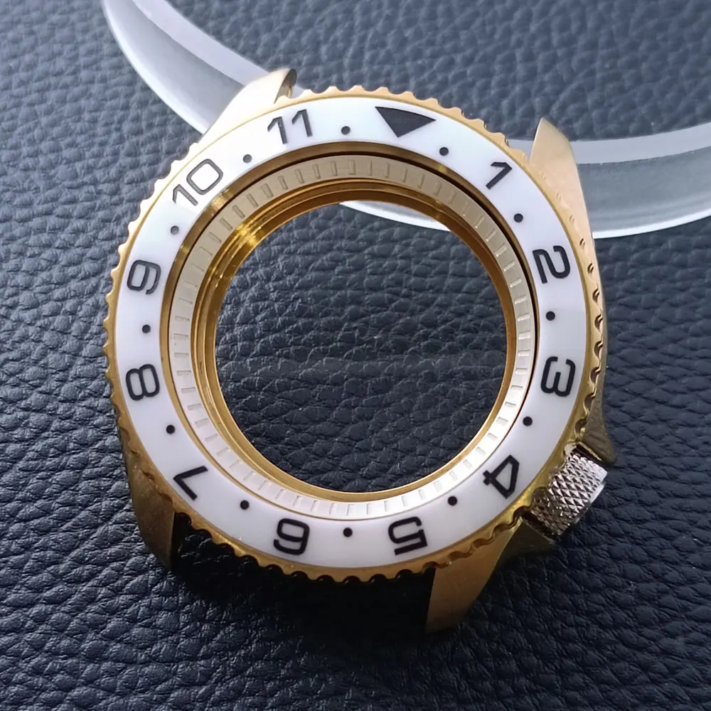42mm Gold/Rose Gold Steel Watch Case with Sapphire Glass and 22mm Strap