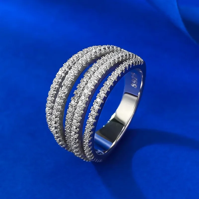 

SpringQiaoer 925 Sterling Silver 5th Floor High Carbon Diamond Rings for Women Wedding Engagement 18K White Gold Plated Jewelry