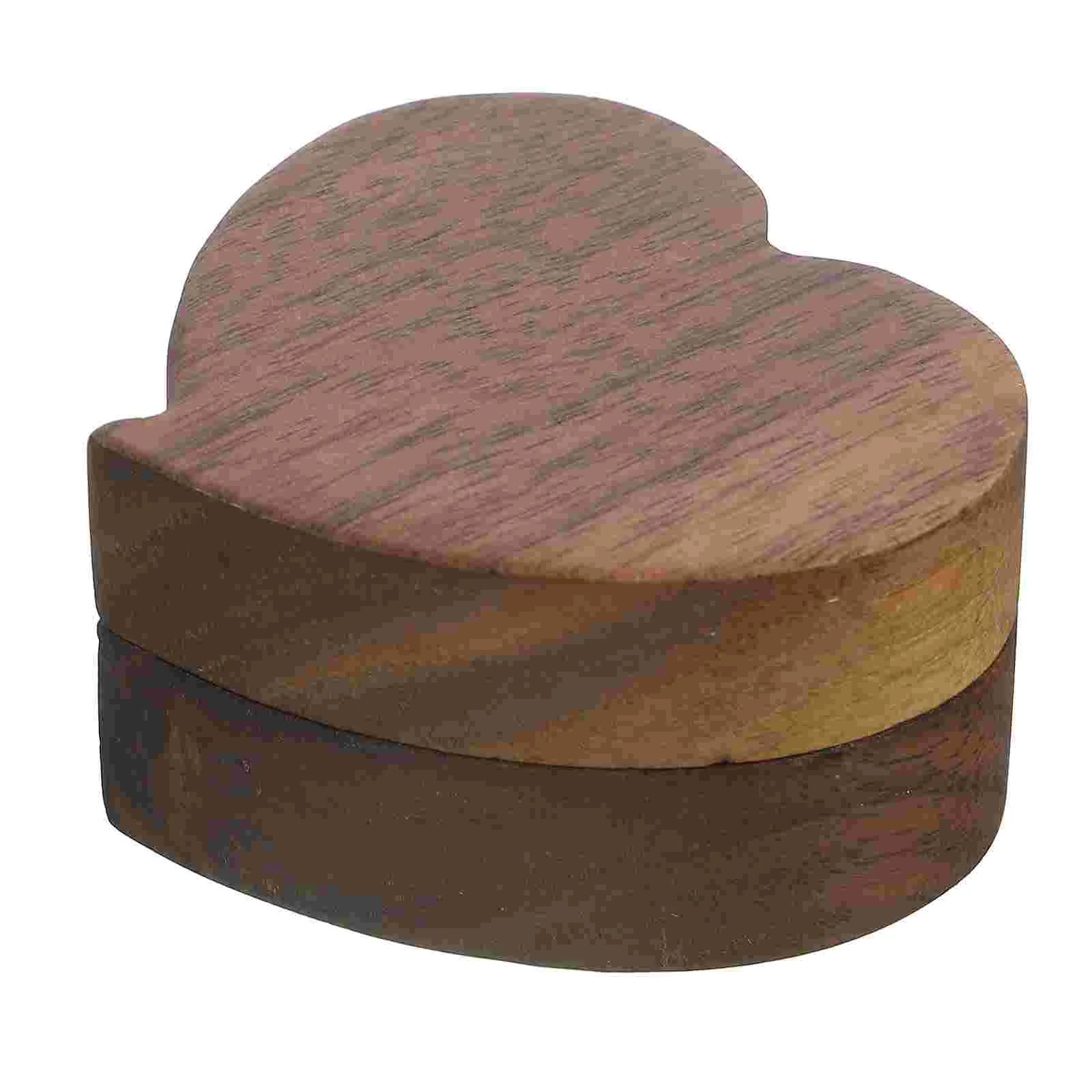 Wedding Ring Box Engagement Ring Case Wooden Ring Holder Heart Shaped Jewelry Box