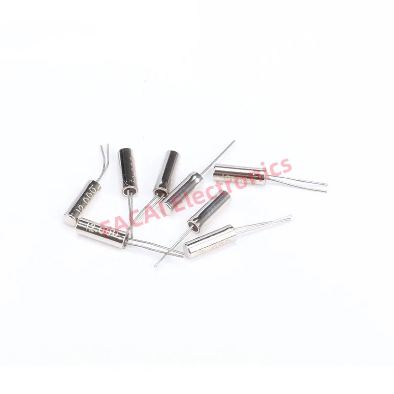10pcs 12MHz Frequency Resonator Oscillator Quartz Crystal Cylender 2*6mm