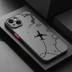 Line Airplane Topographic Design Phone Cover Case - iPhone 12 Mini (Mix01)