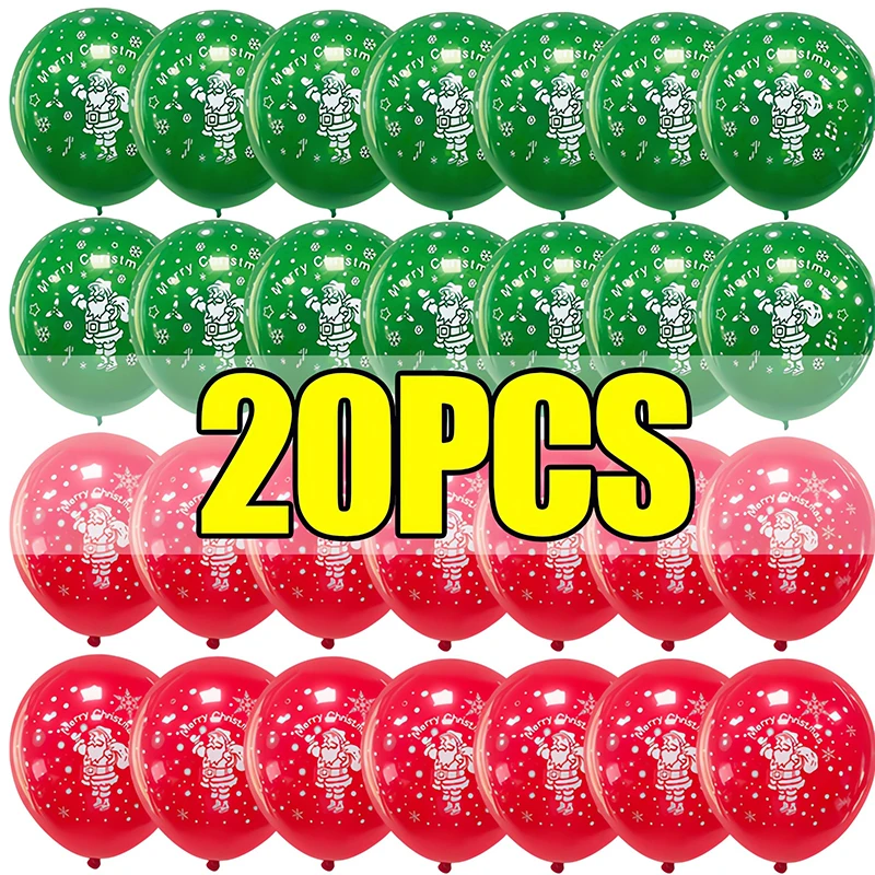 

10/20PCS Latex Balloon Merry Christmas Elk Tree Snowflake Printing Balloons Xmas New Years Decoration Party Favors Kids Toys