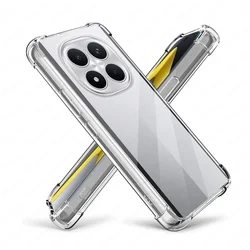 Shockproof Armor Silicone Back Cover - Clear, Soft, and Durable for POCO M8 5G (Transparent)