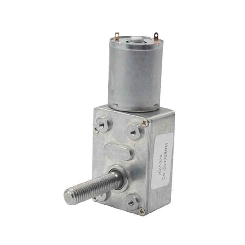 JGY-370 나사 샤프트 M8 길이 33mm 웜기어 모터 DC 6V 12V 24V 감속기 속도 6rpm 210rpm PWM 컨트롤러 정방향 역방향