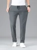 Men Clothing High Quality Casual Pants Summer Thin Ice Silk Straight Drawstring Elastic Waist Jogger Sweatpants Trousers Male 2