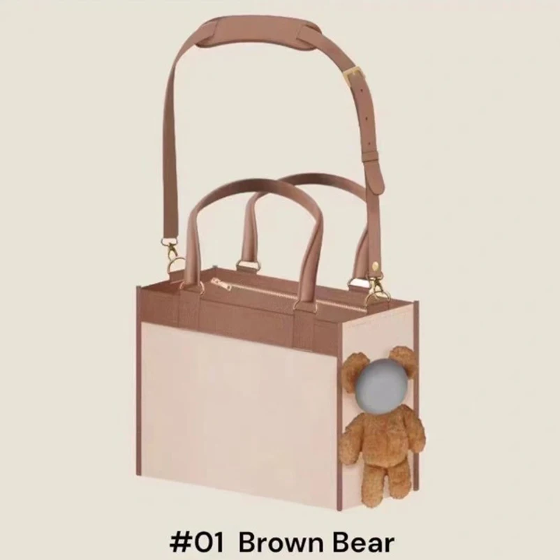 Hot large pet bag creative fashion handbag One shoulder oblique straddle Tote cat bag Brown bear pet supplies