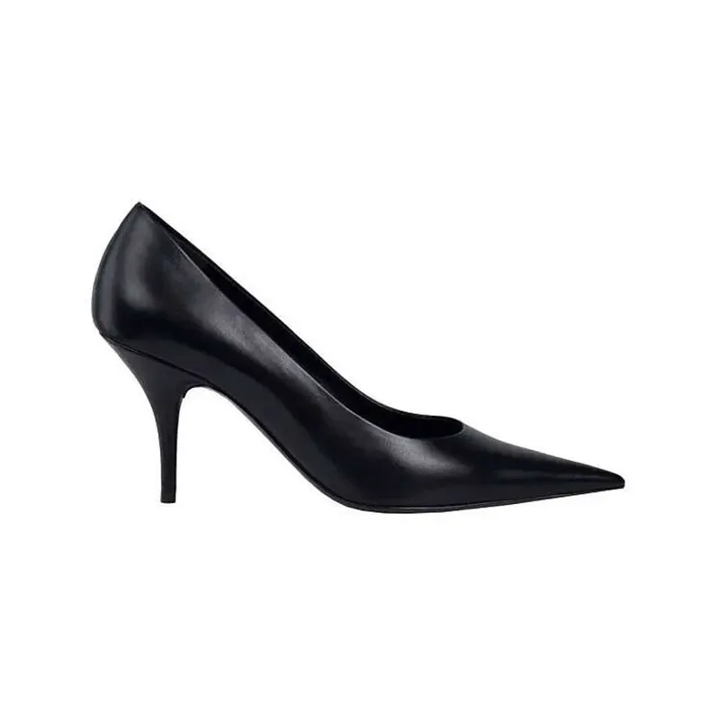 Black high heels, women's slim heels, professional work tips, not tiring feet, comfortable soft leather shoes for work