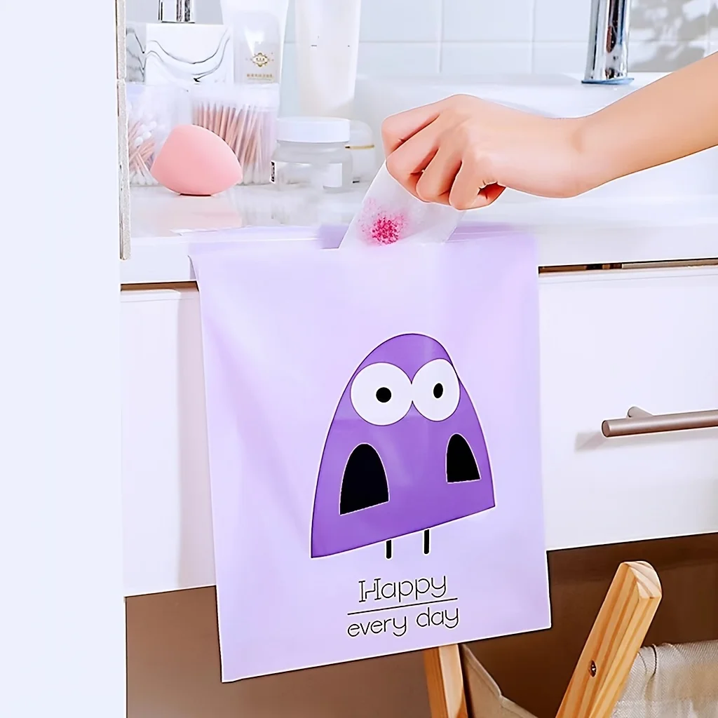 15pcs/Set Car Garbage Bag Dashboard Paste Portable Trash Rubbish Bag Auto Traveling Seat Back Hanging Disposable Trash