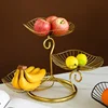 Creative Simple Three-layer Fruit Tray Groceries Fruit Vegetable Basket Bracket Decoration Fruit Bowl Storage Rack Black Gold 5