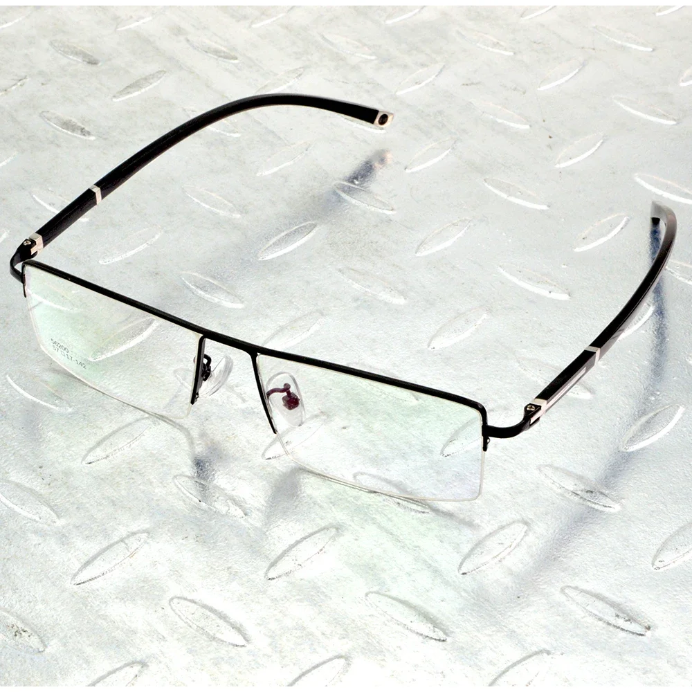 

Wide Face Half-rim Rectangle Titanium Alloy Classic Comfort Nose Pads Men Optical Glasses Frame Eyeglasses Eyeframe Eyewear