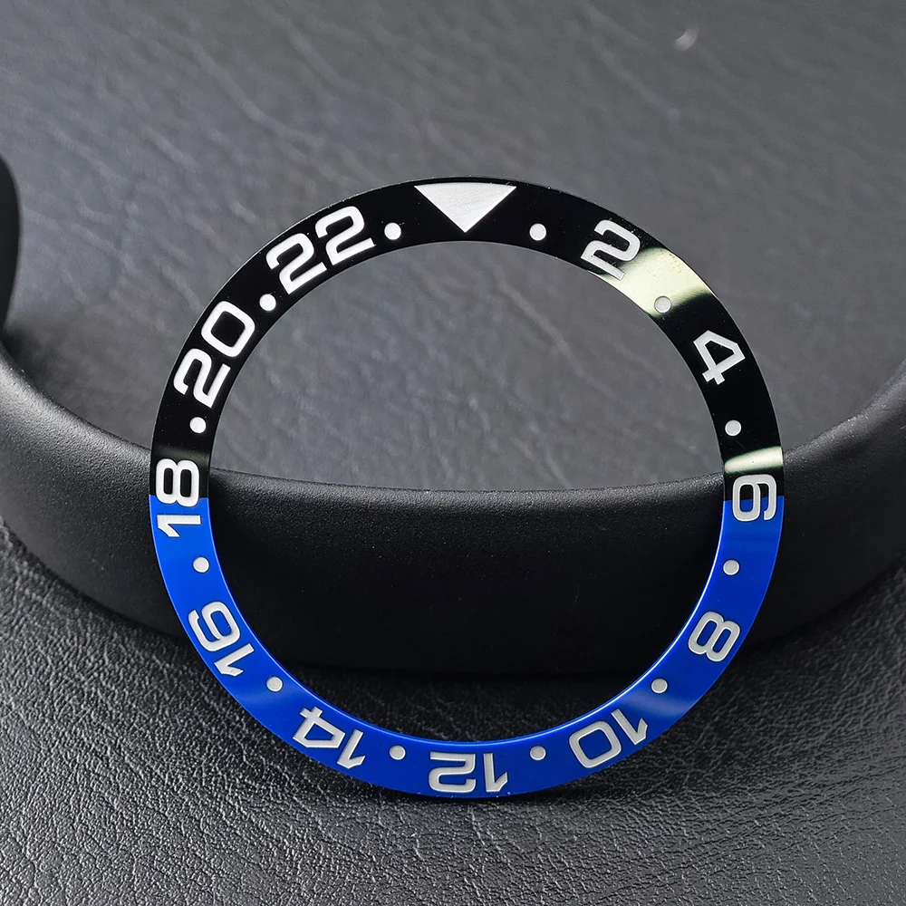 Men's Watch Replacement Bezel Insert with Tilted Ceramic and Carbon Fiber Texture